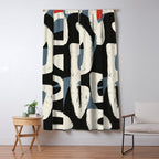 Abstract in Slate and Red Window Curtain Gallery Image 5
