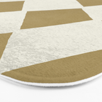 Diamond Pattern Abstract - Gold Beige Bath Mat Gallery Image 3