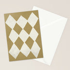 Diamond Pattern Abstract - Gold Beige Stationery Card Gallery Image 2