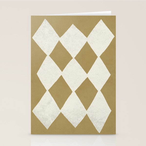 Diamond Pattern Abstract - Gold Beige Stationery Card Gallery Image 2