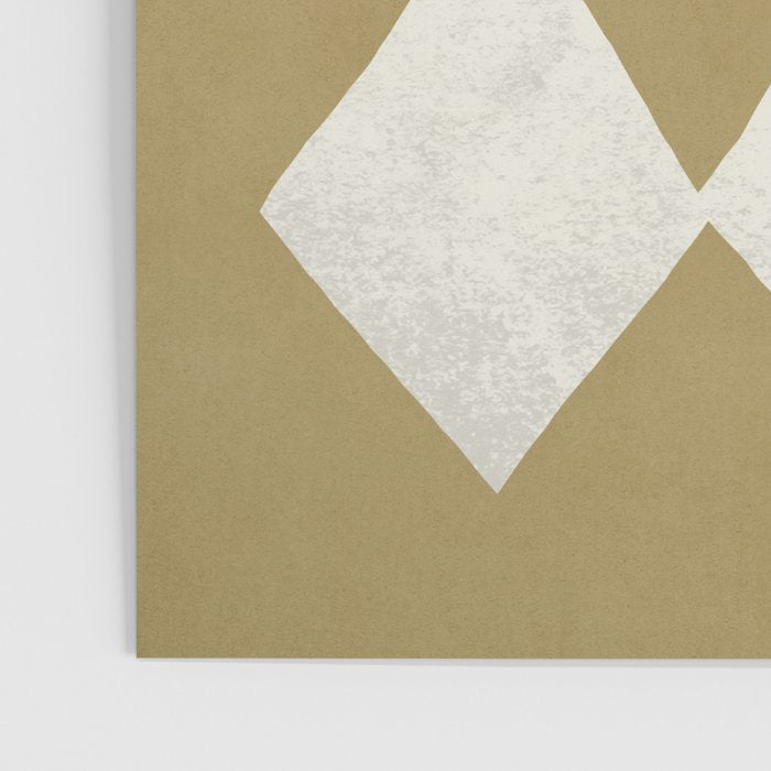 Diamond Pattern Abstract - Gold Beige Poster Gallery Image 3