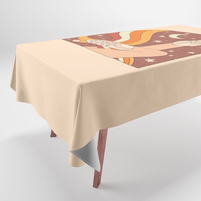 Neutral 70s Western Boots Tablecloth Gallery Image 1