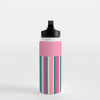Color Block Stripes Pink Blue Green Water Bottle Gallery Image 3