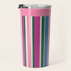 Color Block Stripes Pink Blue Green Travel Mug Gallery Image 3