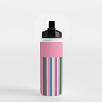 Color Block Stripes Pink Blue Green Water Bottle Gallery Image 2