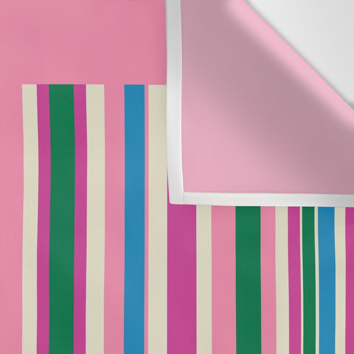 Color Block Stripes Pink Blue Green Wall Tapestry Gallery Image 3
