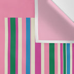 Color Block Stripes Pink Blue Green Wall Tapestry Gallery Image 3