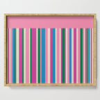Color Block Stripes Pink Blue Green Serving Tray Gallery Image 1