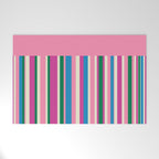 Color Block Stripes Pink Blue Green Welcome Mat Gallery Image 1