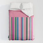 Color Block Stripes Pink Blue Green Duvet Cover Gallery Image 6
