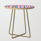 Color Block Stripes Pink Blue Green Side Table Gallery Image 1