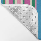 Color Block Stripes Pink Blue Green Bath Mat Gallery Image 2
