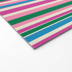 Color Block Stripes Pink Blue Green Welcome Mat Gallery Image 2