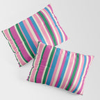 Color Block Stripes Pink Blue Green Pillow Sham Gallery Image 3