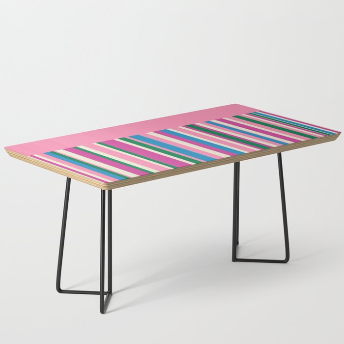 Color Block Stripes Pink Blue Green Coffee Table Gallery Image 1