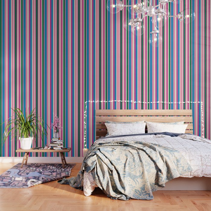 Color Block Stripes Pink Blue Green Wallpaper Gallery Image 3