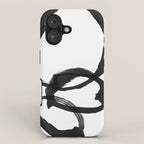 Black and White Round Abstract Shapes Minimalist Ink Painting iPhone Case Gallery Image 1