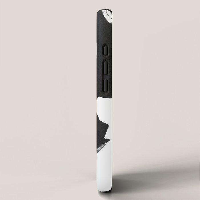 Black and White Round Abstract Shapes Minimalist Ink Painting iPhone Case Gallery Image 2