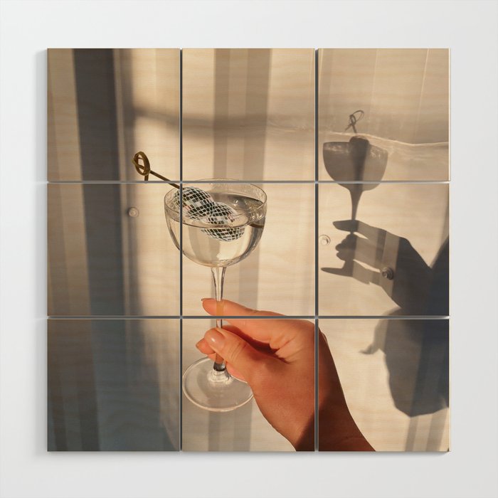 Disco Martini Wood Wall Art Gallery Image 1
