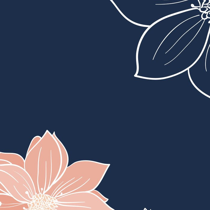 Festive, Floral Prints and Line Art, Navy Blue, Coral and Teal Coffee Mug Gallery Image 2
