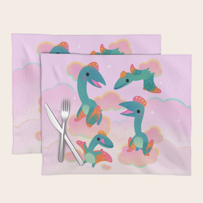 Quetzalcoatlus in the pink sky Placemat Gallery Image 1
