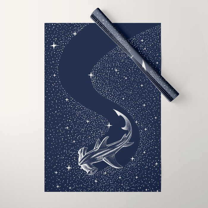 Starry Hammerhead Wrapping Paper Gallery Image 1