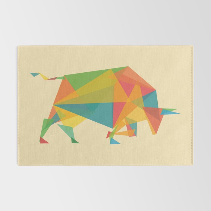 Fractal Geometric Bull Rug Gallery Image 2