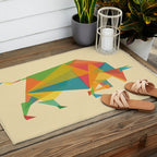 Fractal Geometric Bull Outdoor Rug Gallery Image 2