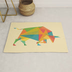 Fractal Geometric Bull Rug Gallery Image 1