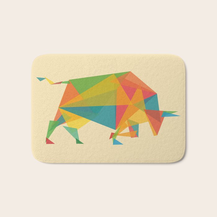 Fractal Geometric Bull Bath Mat Gallery Image 1