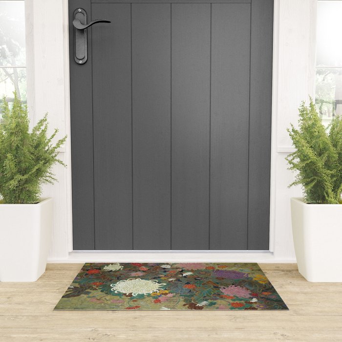 flower Japanese painting Welcome Mat Gallery Image 3