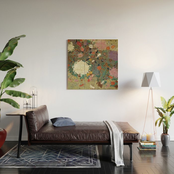 flower Japanese painting Wood Wall Art Gallery Image 2