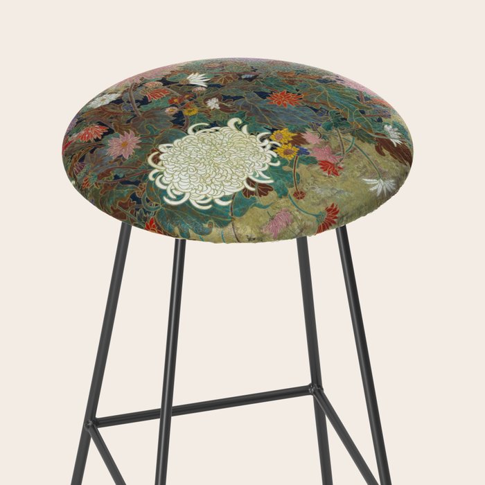 flower Japanese painting Stool Gallery Image 2