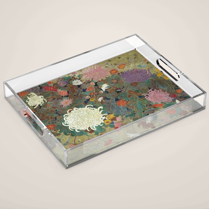 flower Japanese painting Acrylic Tray Gallery Image 1