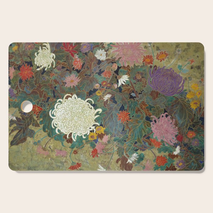 flower Japanese painting Cutting Board Gallery Image 1