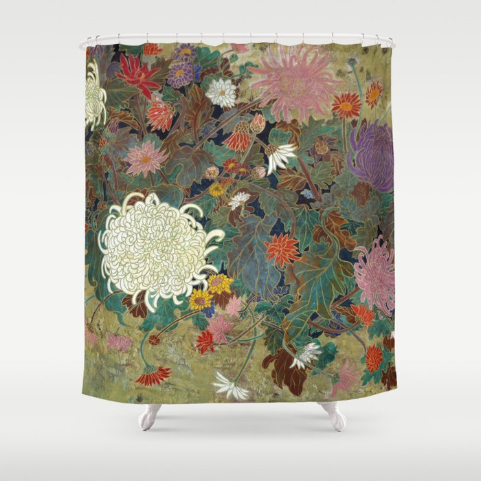 Flower Japanese Painting Shower Curtain