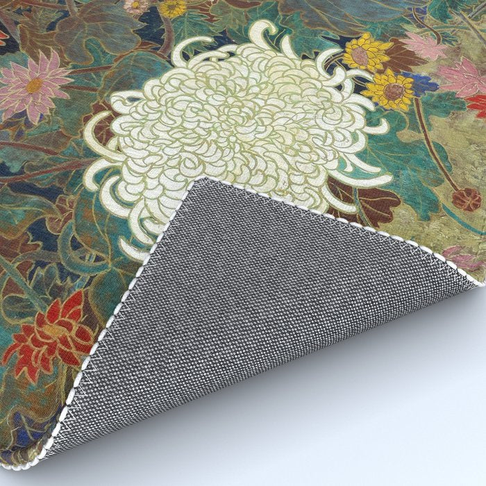 flower Japanese painting Rug Gallery Image 4
