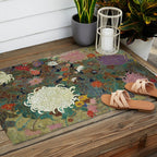 flower Japanese painting Outdoor Rug Gallery Image 2