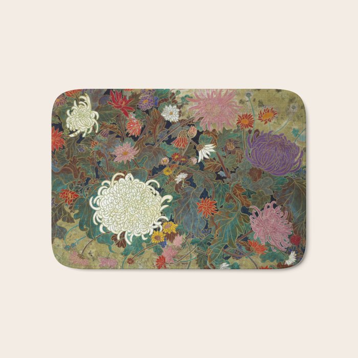flower Japanese painting Bath Mat