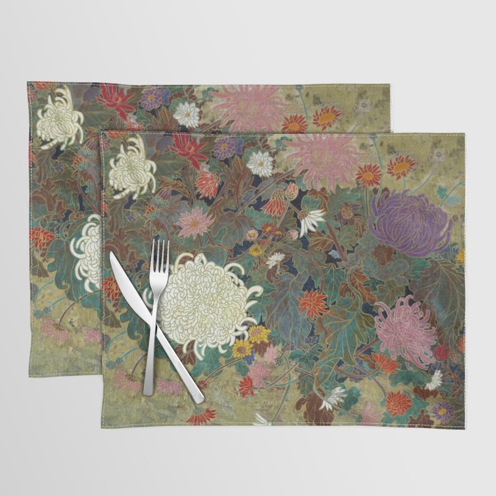 flower Japanese painting Placemat Gallery Image 1