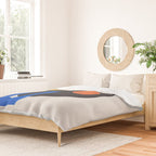 Minimalist Modern Mid Century Funky Colorful Primary Shapes Paper Collage by Ejaaz Haniff Duvet Cover Gallery Image 2