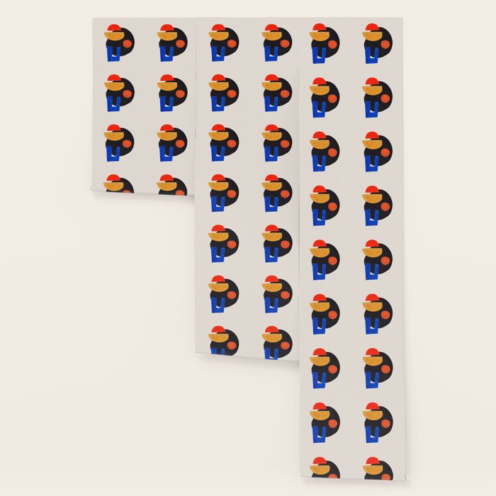 Minimalist Modern Mid Century Funky Colorful Primary Shapes Paper Collage by Ejaaz Haniff Wallpaper Gallery Image 3