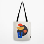 Minimalist Modern Mid Century Funky Colorful Primary Shapes Paper Collage by Ejaaz Haniff Tote Bag Gallery Image 2
