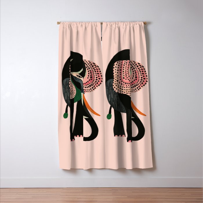 Abstract Elephant Window Curtain Gallery Image 3