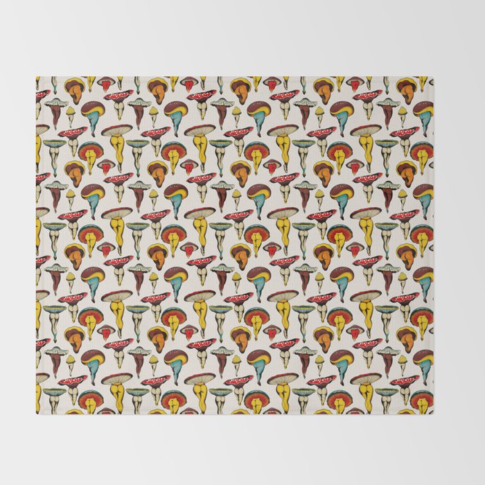 SEXY MUSHROOMS Throw Blanket Gallery Image 2