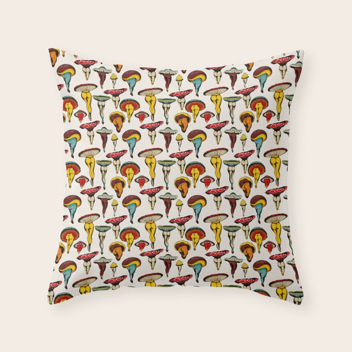 SEXY MUSHROOMS Throw Pillow Gallery Image 6