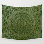 Mandala Royal - Green and Gold Wall Tapestry Gallery Image 4