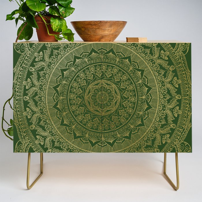 Mandala Royal - Green and Gold Credenza Gallery Image 1