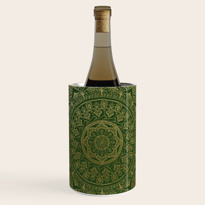 Mandala Royal - Green and Gold Wine Chiller Gallery Image 1