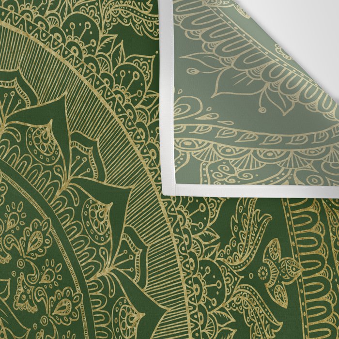 Mandala Royal - Green and Gold Wall Tapestry Gallery Image 3